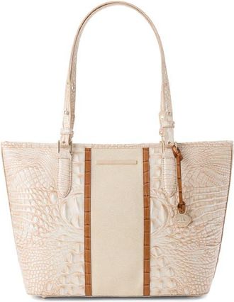 Brahmin Medium Asher Croc Embossed Leather Tote in Ivory at Nordstrom