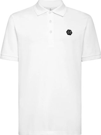 Philipp Plein Slim Fit Polo Shirt Skully Gang - Heren - Polos - Wit - S - Katoen - Tops