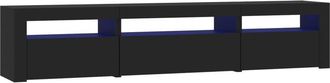 vidaXL TV Cabinet with LED Lights Black 195x35x40 cm vidaXL