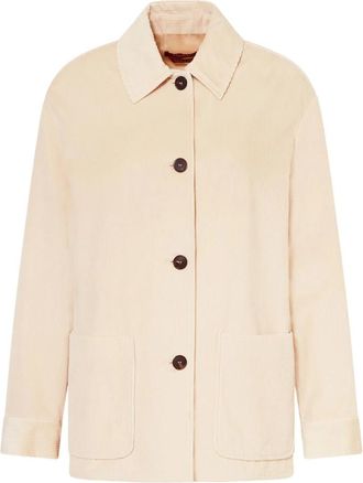 Max Mara Jassen, Dames, Beige, L, Katoen, Corduroy Jacket