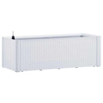 vidaXL Vidaxl - Arriate Con Sistema De Riego Autom&aacute;tico Blanco 100x43x33 Cm