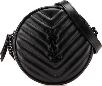 Saint Laurent Pre-owned Saint Laurent Chevron Calfskin Round Vinyle Camera Bag FLY610436.1119