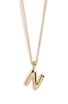 Argento Vivo Puffy A Initial Pendant Necklace in Two Tone at Nordstrom