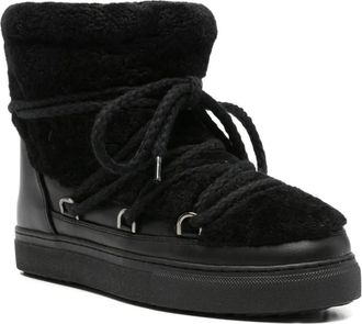 INUIKII Curly lace-up boots - women - Sheep Skin/Shearling/Leather/Wool/Rubber - 37 - Black