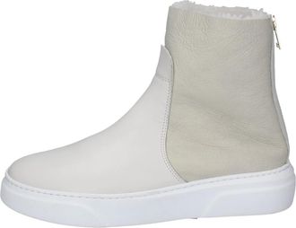 Stokton Leren Enkellaarzen voor Vrouwen - Dames - Winterlaarzen - Wit - 37 EU - Schoenen