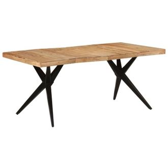 vidaXL Vidaxl - Mesa De Comedor Madera Maciza De Acacia Negra 180x90x77 Cm