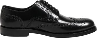 Dolce & Gabbana Zwarte Leren Derby Wingtip Formele Schoenen