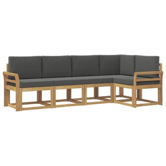vidaXL Conjunto De Sof&aacute;s De Exterior 5 Pcs Blanco Y Antracita Vidaxl