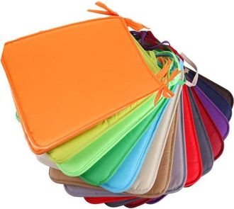 OEM Juego De 2/6/8 Cojines Para Sillas Con Lazos - 40 X 40 Cm - Cojines Para Sillas De Comedor, Jard&iacute;n Y Exterior (8 Piezas, Naranja)