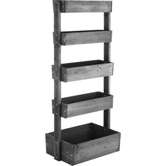 TecTake Jard&iacute;n vertical, de madera de abeto, resistente a la intemperie, gris