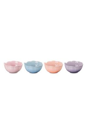 LE CREUSET Stoneware Petal Set of 4 Bowls in Pink Multi Color at Nordstrom