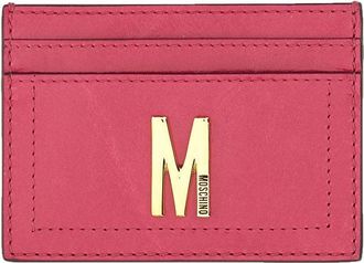 Moschino Card Holder With Gold Plaque-Donna