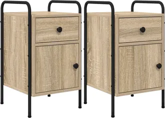 vidaXL Mesa De Noche 2 Uds. Roble Sonoma 35 X 36,5 X 61 Cm Vidaxl