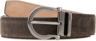 Ferragamo Brown Solid Buckle Belt