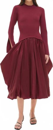 SIMKHAI Kenlie Midi Dress In Cranberry