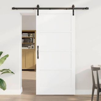 vidaXL Puerta Corredera Manual Y Negro 93 X 202 Cm Vidaxl