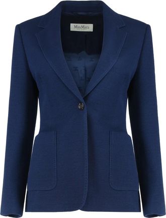 Max Mara Dames, Jassen, Blauw, Maat: S Piqu&eacute;