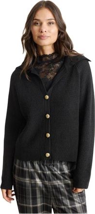 In Front Brenda knit cardigan - Dames - Vesten - Zwart - M - Truien & Vesten