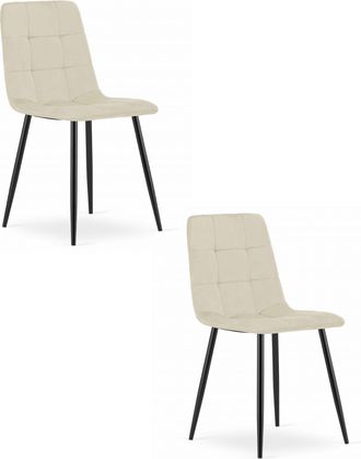 OEM Silla Kara - Terciopelo Beige / Patas Negras X 2