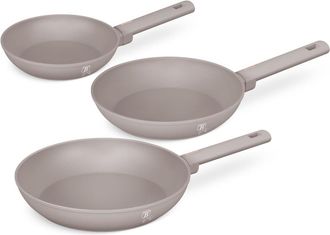 Berlinger Haus Juego de 3 sartenes aluminio forjado taupe 20/24/28 cm