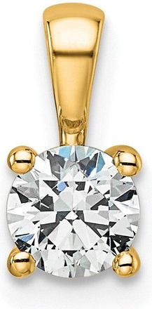 Diamond2Deal 14k Yellow Gold 1/2 Ct Round Lab Grown Diamond Solitaire Pendant