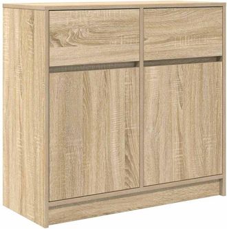 vidaXL Sideboard with Drawer Sonoma Oak 80x34x76 cm Engineered Wood Vidaxl