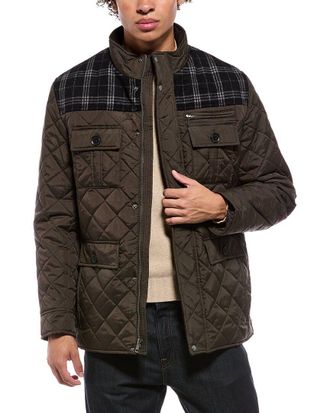 Cole Haan Signature Quilted Wool-Blend Yoke Coat