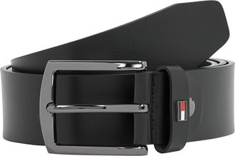 Tommy Hilfiger Lederg&uuml;rtel TOMMY HILFIGER DENTON ADJ EXT 3,5cm breit, Herren, Gr. 11,5, schwarz, Rindsleder, unifarben, G&uuml;rtel Lederg&uuml;rtel, Gr&ouml;ssenverstellbar