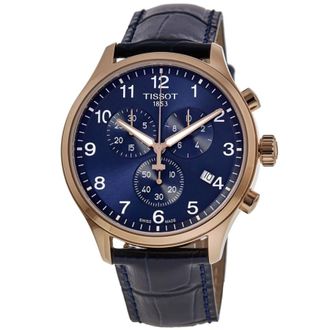 Tissot Chrono XL Classic Blue Dial Leather Strap Mens Watch T116.617.36.042.00