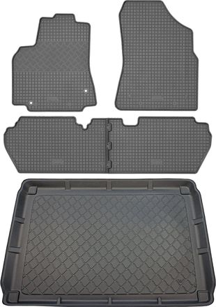 OEM Juego De Alfombrillas De Goma Para Coche Y Alfombrilla Para Maletero Para Citro&euml;n Berlingo Ii Van (5 Puertas) De 2008 A Agosto De 2018