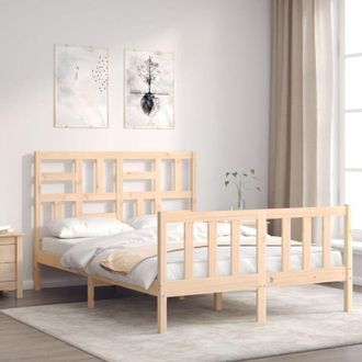 vidaXL Estructura De Cama De Matrimonio Con Cabecero Madera Maciza Vidaxl