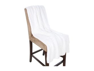 Barefoot Dreams CozyChic(r) Ribbed Throw Blankets White, Microfiber/Polyester