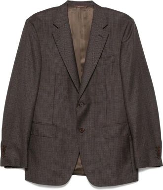 Canali Geruite blazer met twee knopen - Bruin