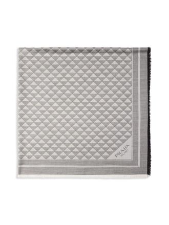 Prada silk-wool shawl - women - Wool/Silk - One Size - Black