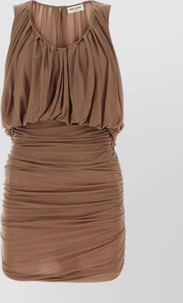 Saint Laurent sleeveless draped mini dress