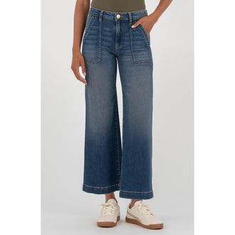 Kut from the Kloth High Waist Wide Leg Jeans in Reflective at Nordstrom Rack, Size 10