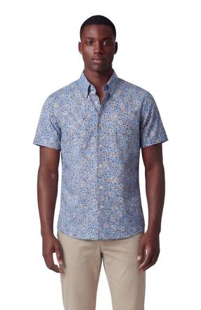 Lords of Harlech Floral Field Mens Printed Button Up Shirt in Floral Field Blue at Nordstrom, Size Xx-Large