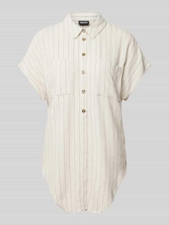 Pieces Loose Fit Bluse aus Viskose-Mix mit Leinen-Anteil Modell VINSTY in Beige, Größe XS