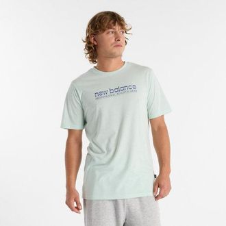 New Balance Hombre Heathertech Athletic Gear T-Shirt en Verde, Poly Knit, Talla XL