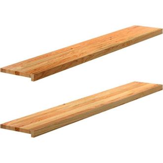 vidaXL Alf&eacute;izares De Ventana 2 Uds Madera Maciza Roble Marr&oacute;n Claro Vidaxl