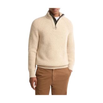 Barbour Essentials Fleck Half-Zip - - Knitwear - Uomo - Beige - L