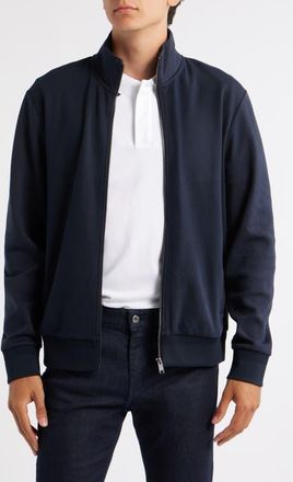 BOSS Shepherd Zip Front Cotton Blend Jacket in Dark Blue at Nordstrom, Size Xxx-Large