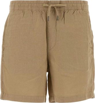 Polo Ralph Lauren Korte Broeken, Heren, Beige, M, Linnen, Linnen Bermuda Shorts