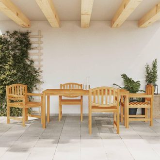 vidaXL Vidaxl Juego De Comedor Para Jard&iacute;n 5 Piezas Madera Maciza De Teca