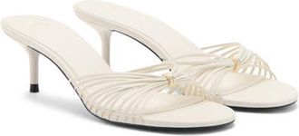 Mango Kitten Heel Slide Sandal in White at Nordstrom, Size 8.5Us