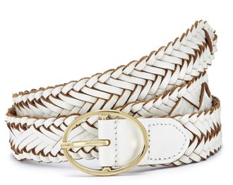 Lascana Lederg&uuml;rtel LASCANA H&uuml;ftg&uuml;rtel, Damen, Gr. 100, weiss (wei&szlig;), Leder, Fischgratmuster, Flechtoptik, Basic, G&uuml;rtel Lederg&uuml;rtel, Flechtg&uuml;rtel, Hoseng&uuml;rte