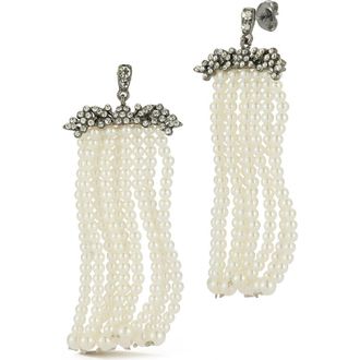 Sphera Milano Multistrand Faux Pearl Drop Earrings in Silver at Nordstrom Rack