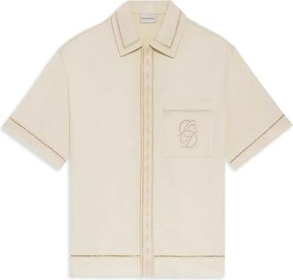 Dr&ocirc;le de Monsieur Short Sleeve Shirt - Heren - Korte mouwen Overhemden - Wit - L - Overhemden