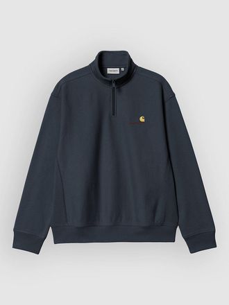 Carhartt Work in Progress Half Zip American Script Half-Zip Sweater blauw