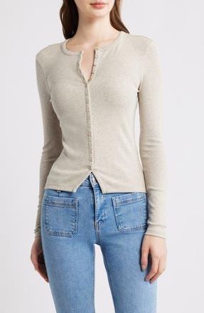 Frame Denim The Rib Splay Top in Oatmeal Heather at Nordstrom Rack, Size X-Large